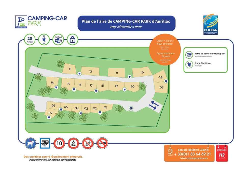 Aire CAMPING-CAR PARK dAurillac - Cantal