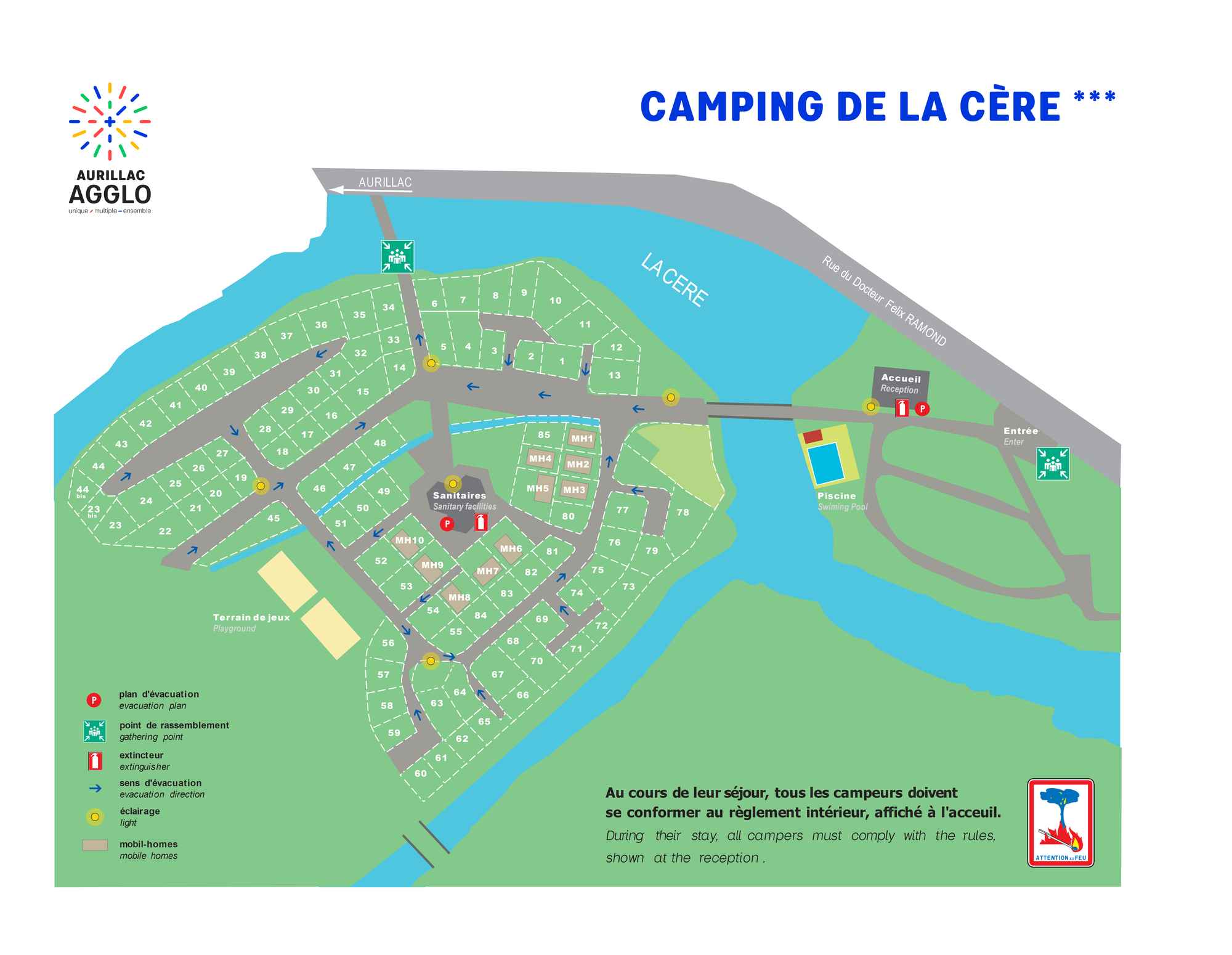 plan camping de la cère